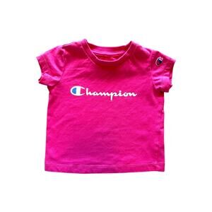 Champion Baby T Shirt Hot Pink Logo Tee Short Sleeve Top 3-6 Months Infant Girls